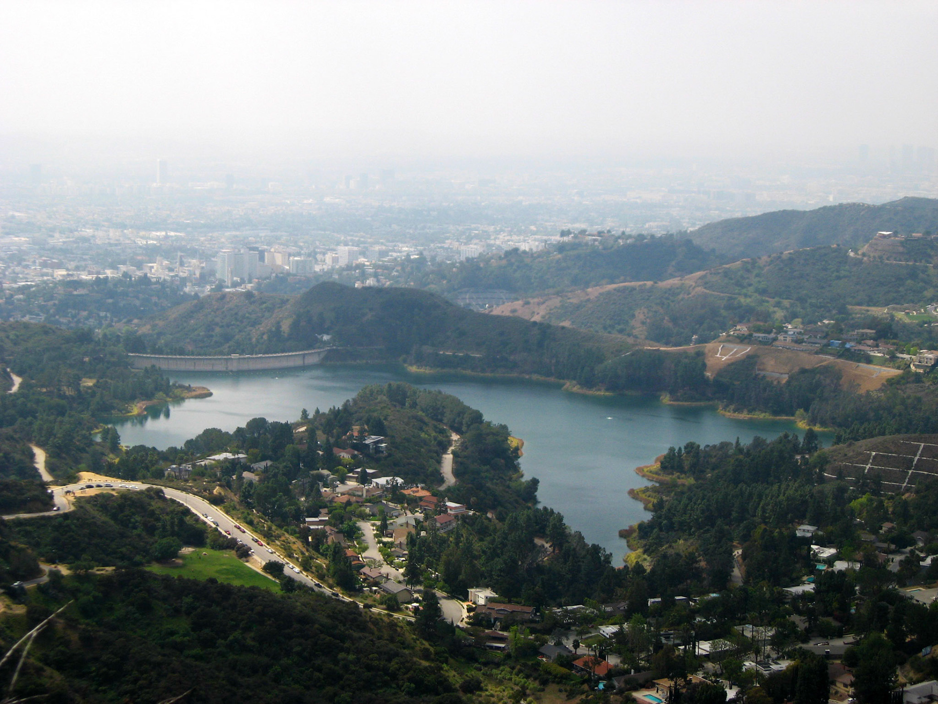 Los Angeles - Lake Hollywood Reservoir, view from Hollywood Sign