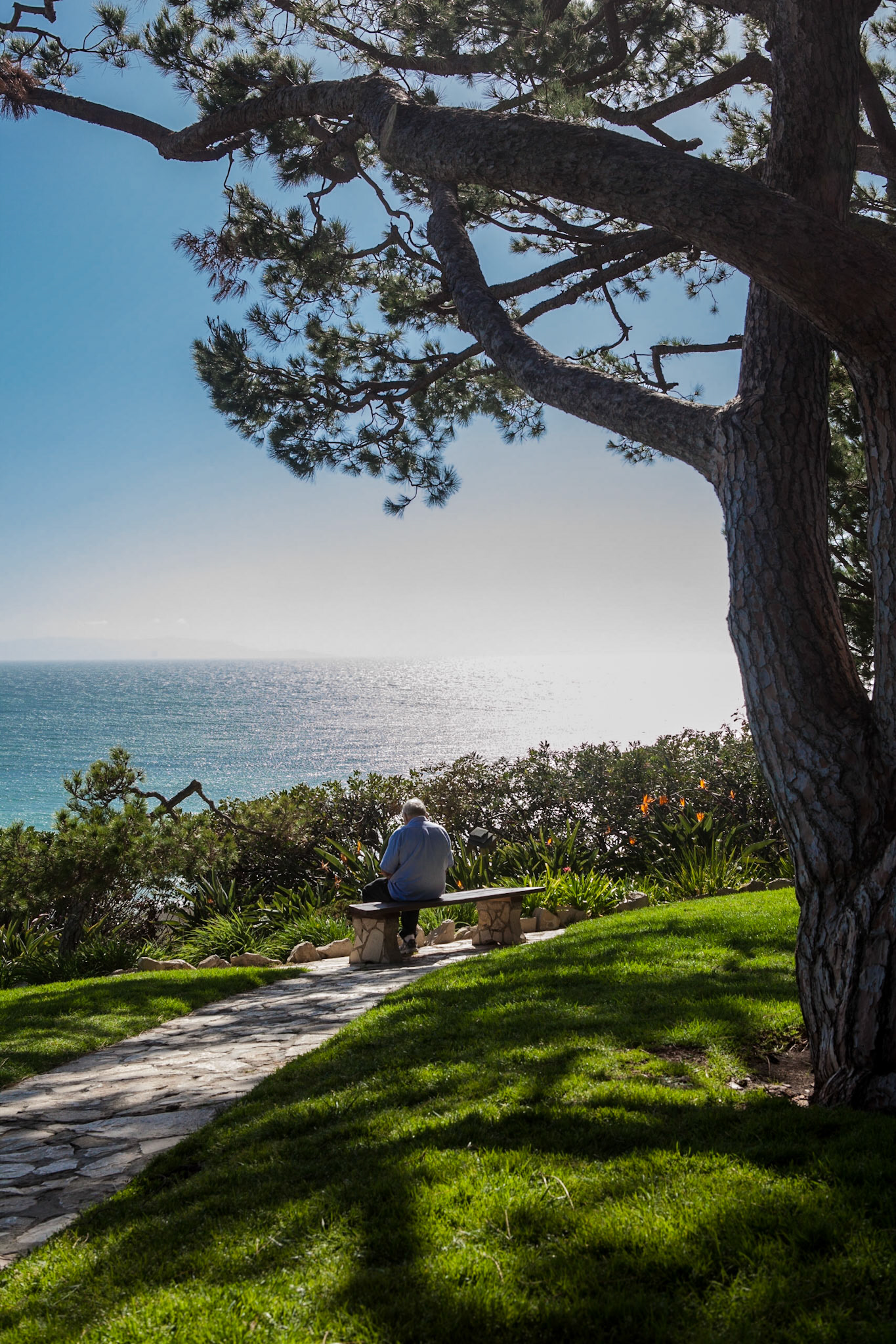 At the Wayfarer's Chapel, aka The Glass Church, by Frank Lloyd Wright, Rancho Palos Verdes, California