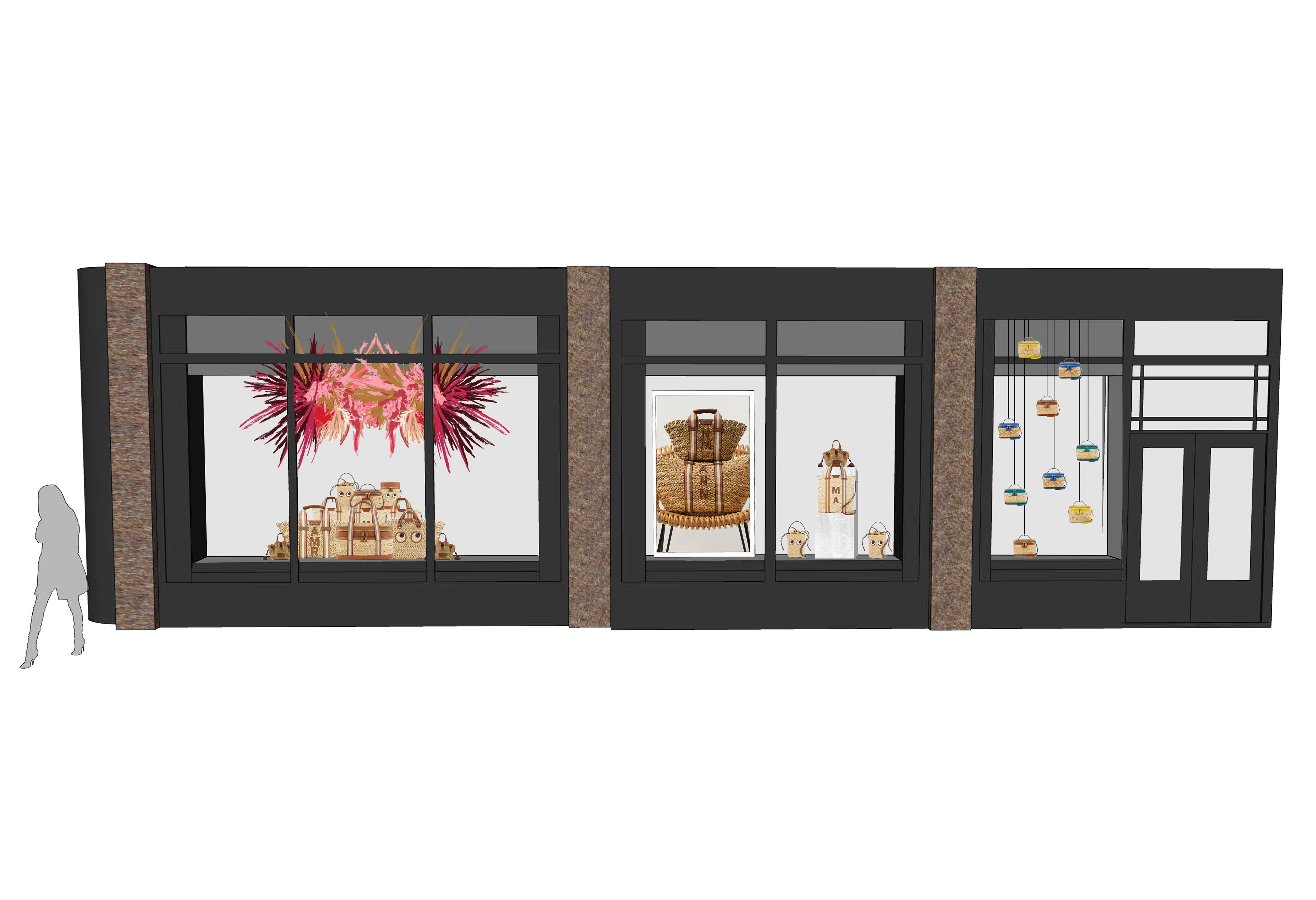 Anya Hindmarch baskets window mockup #3