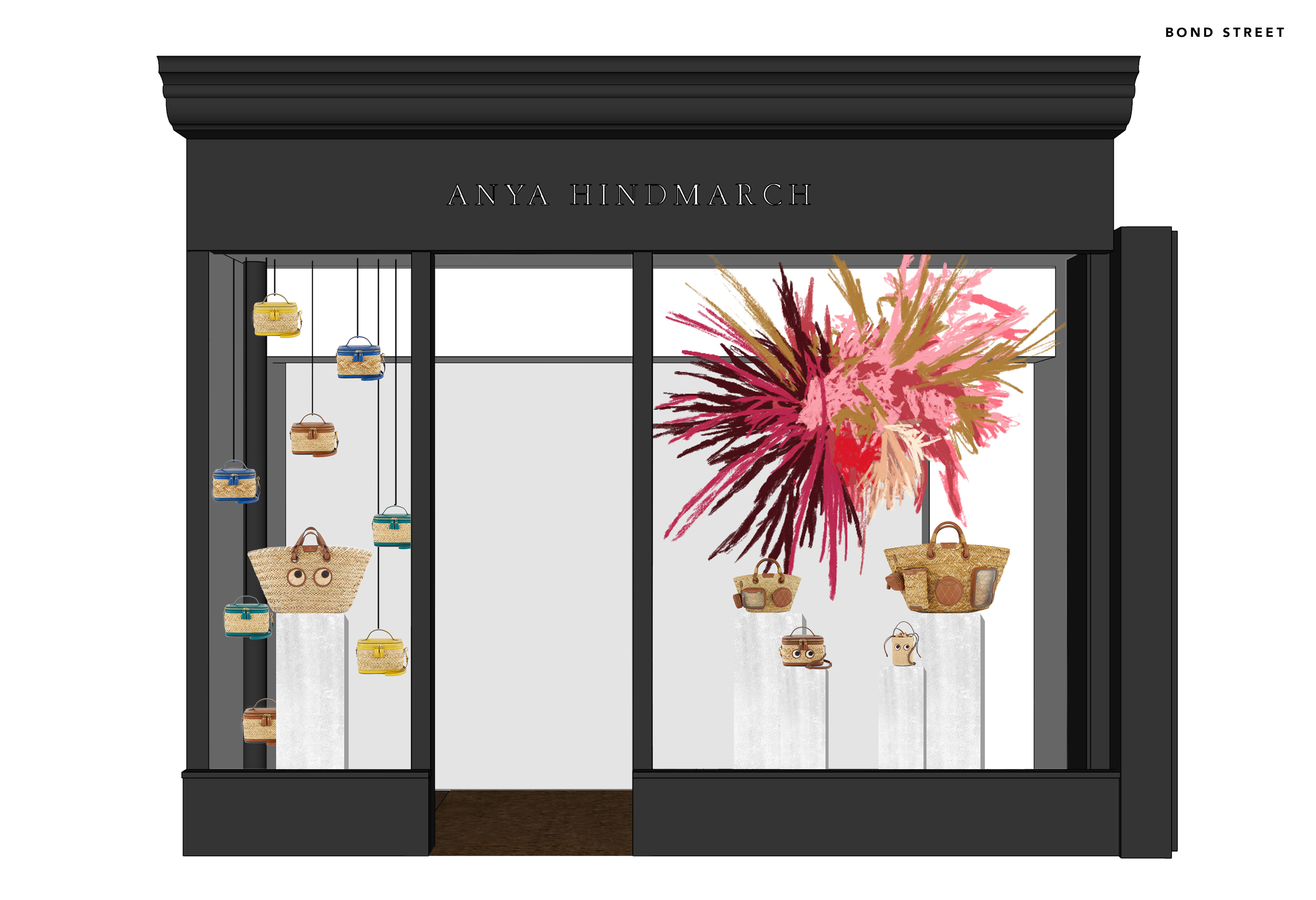 Anya Hindmarch baskets window mockup #1
