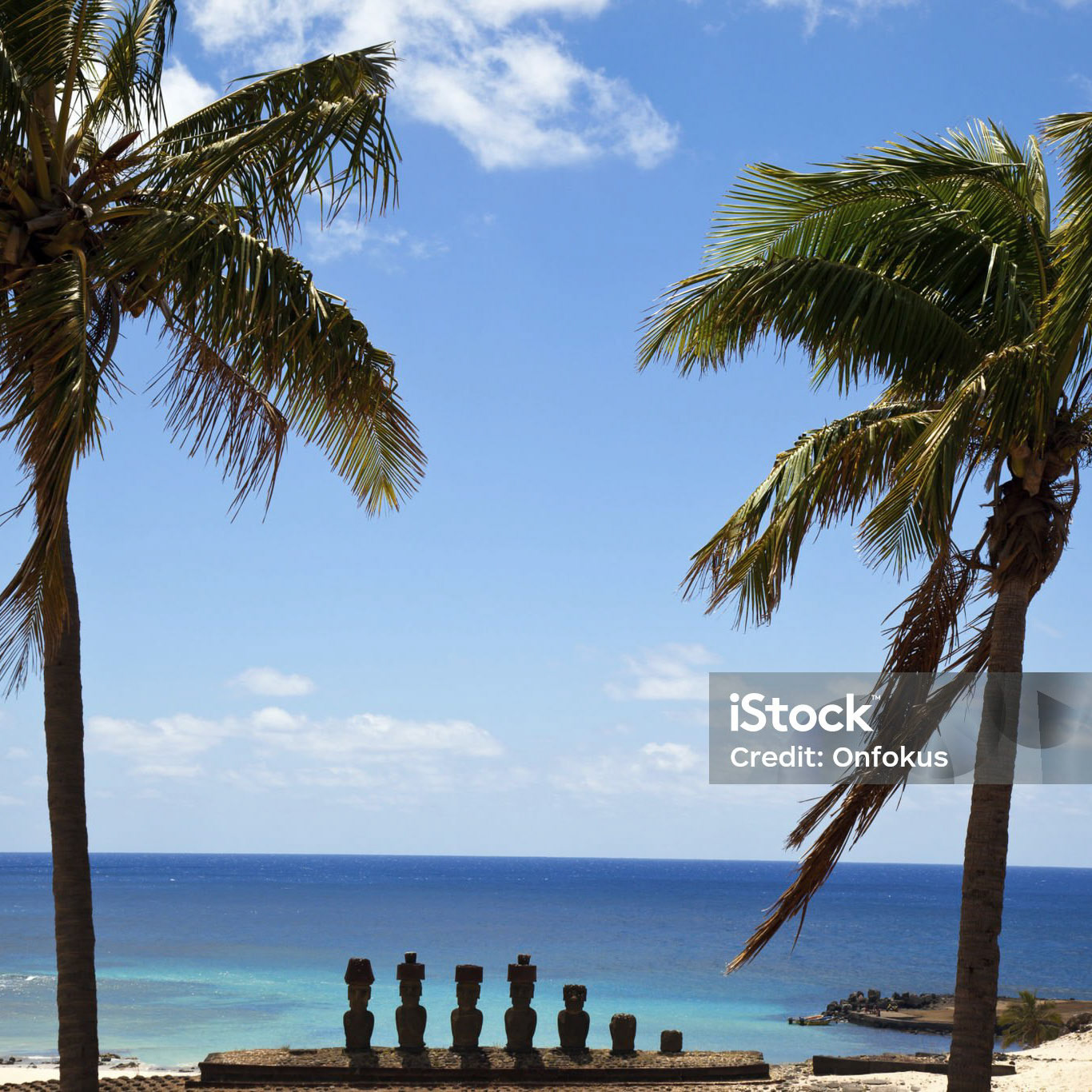 Moai Ature Huki, Anakena beach, Easter Island, Chile