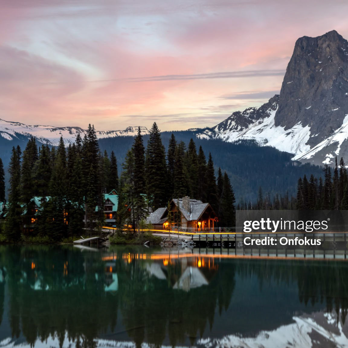 Emerald Lake at Sunset, Yoho National Park, British Columbia, Canada