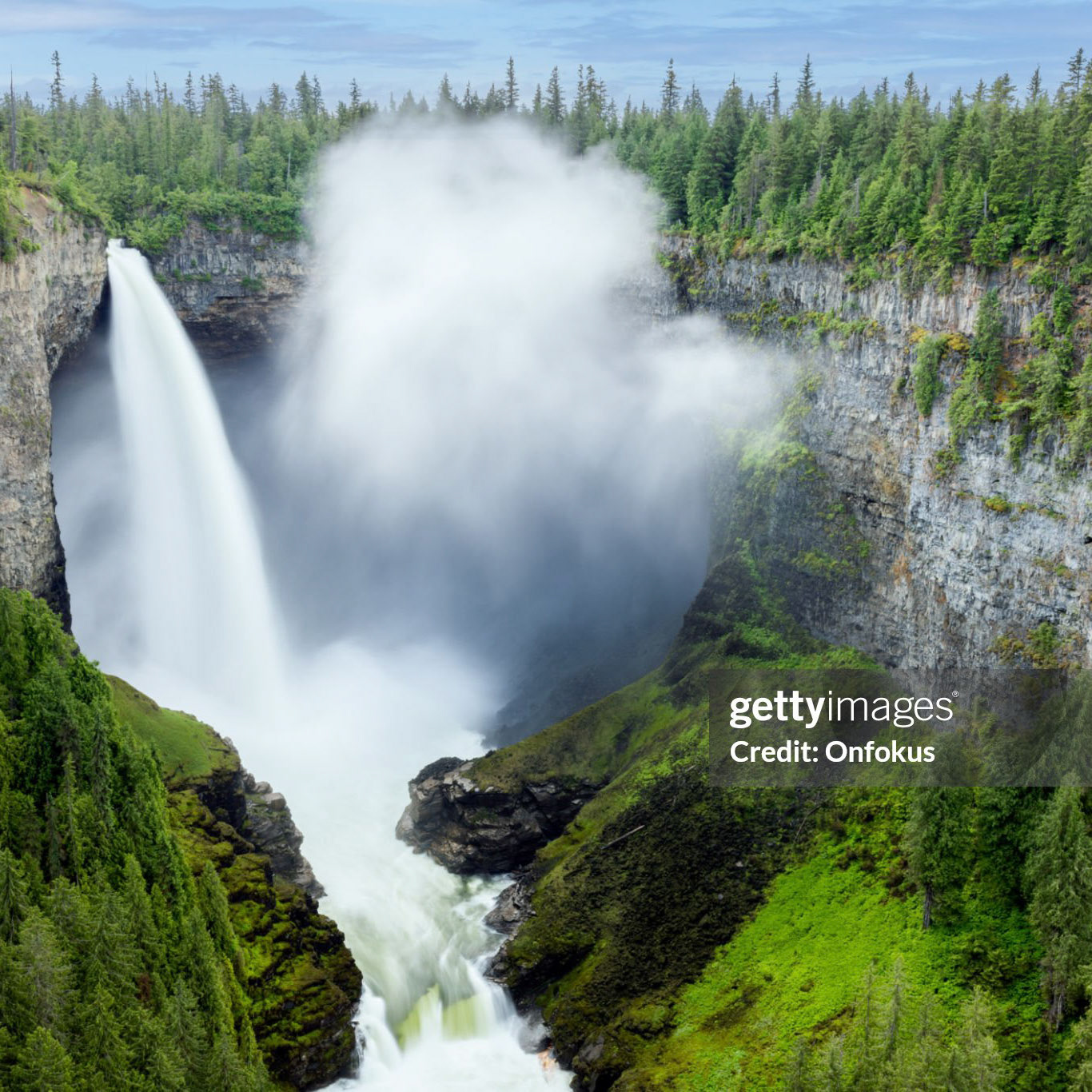 Helmcken Falls Waterfall in Wells Gray Provincial Park in British Columbia, Canada