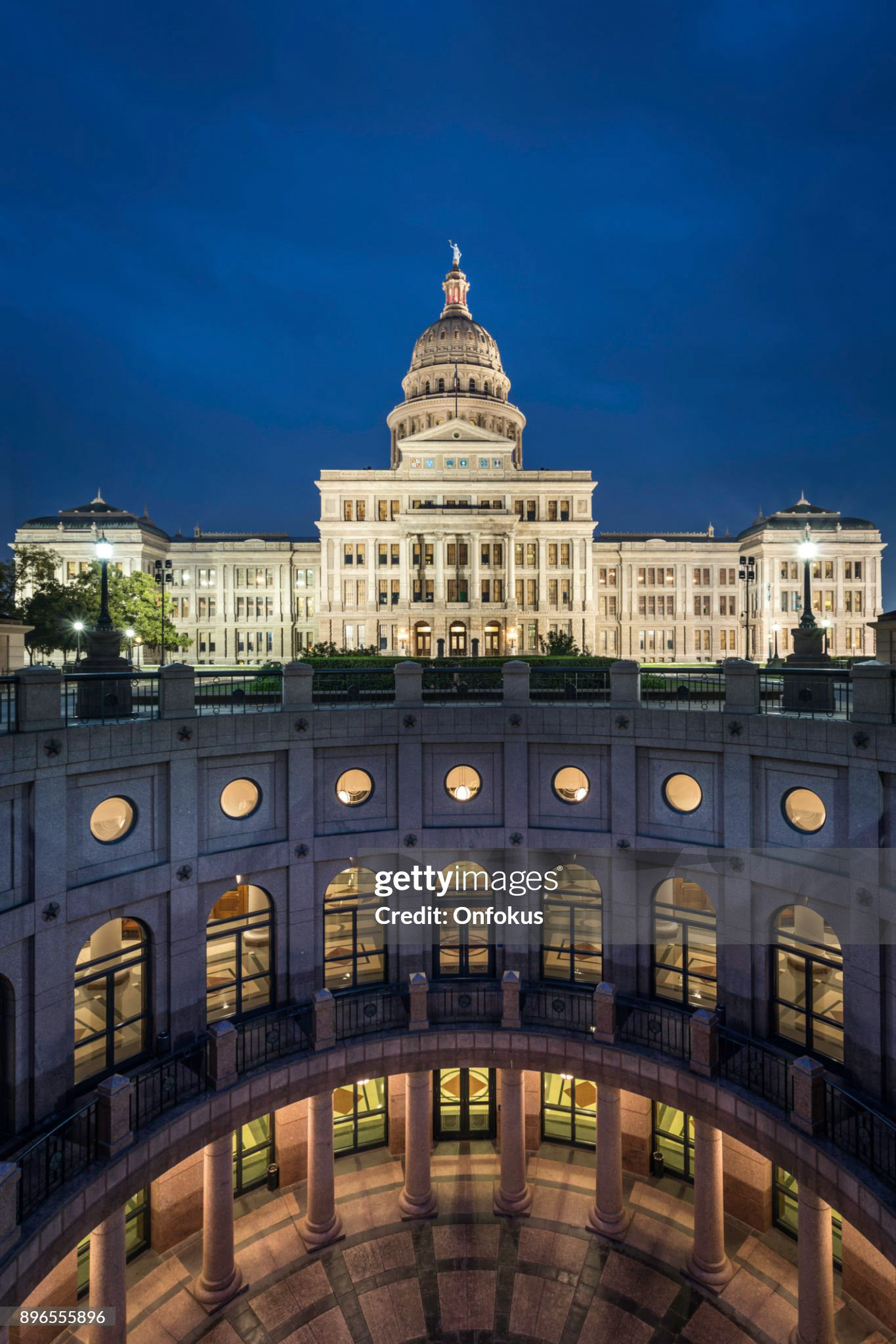 Texas State Capitol Building in Austin Illuminated at Sunrise