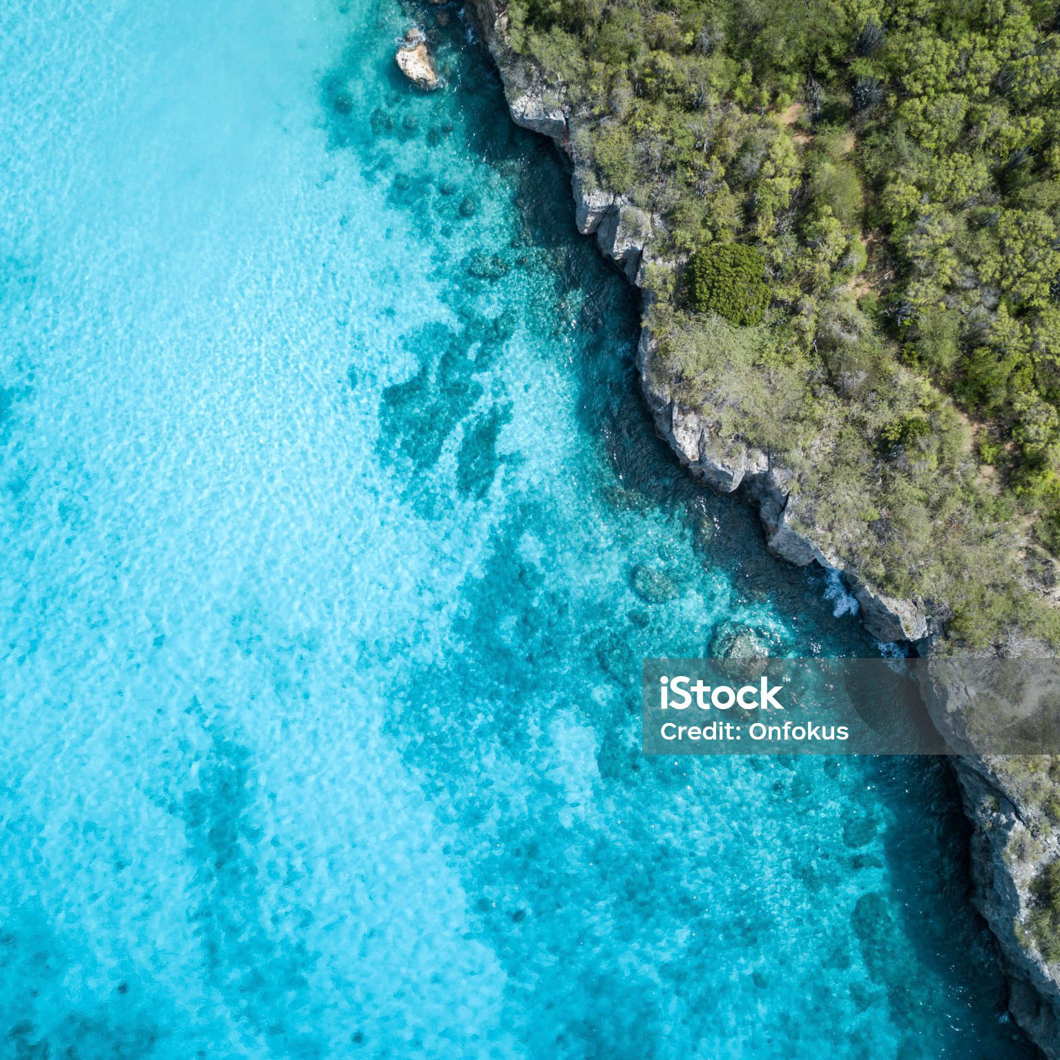 Aerial View of the Caribbean Sea and n Curacao
