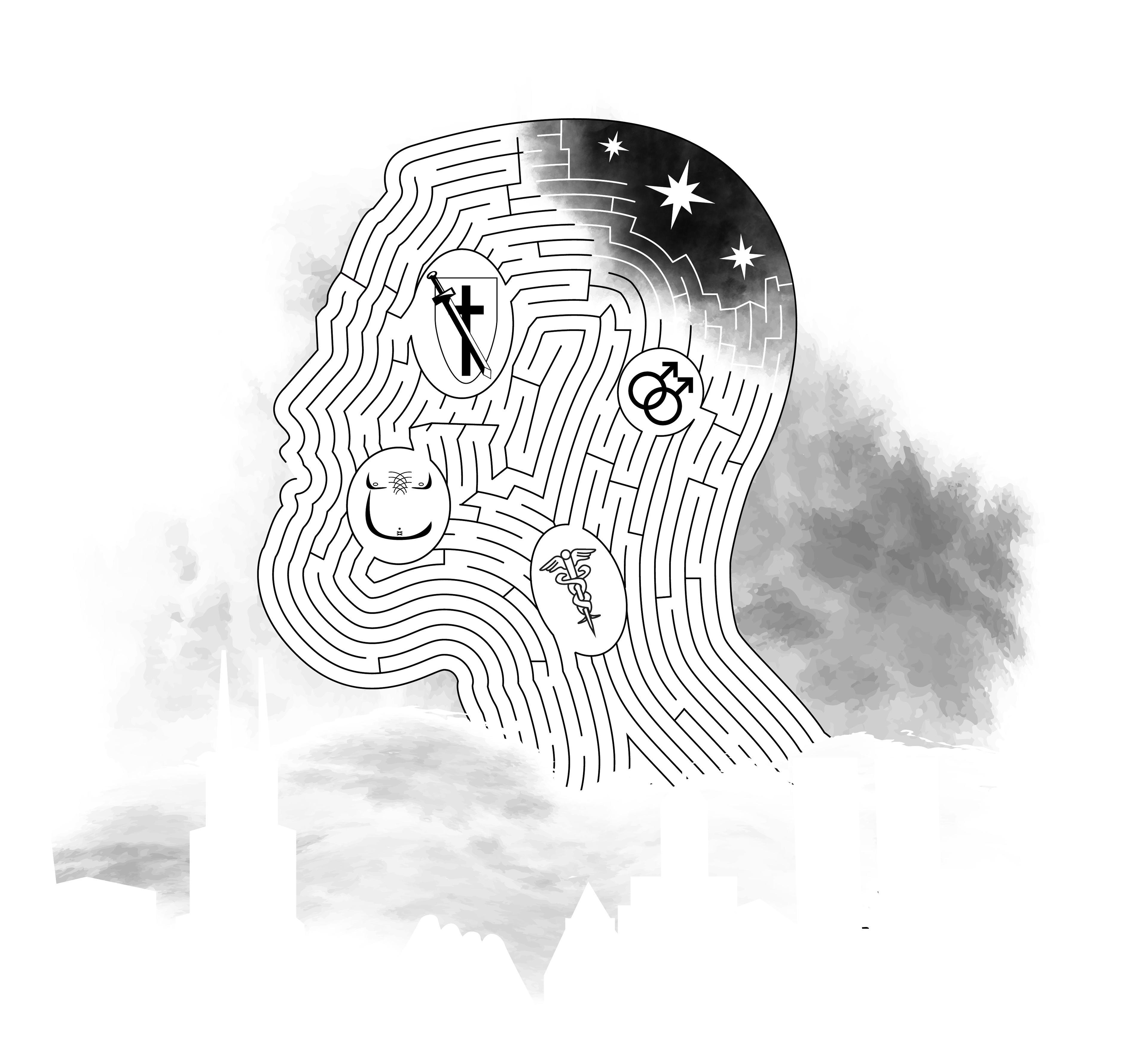 The profile tattoo design on its own