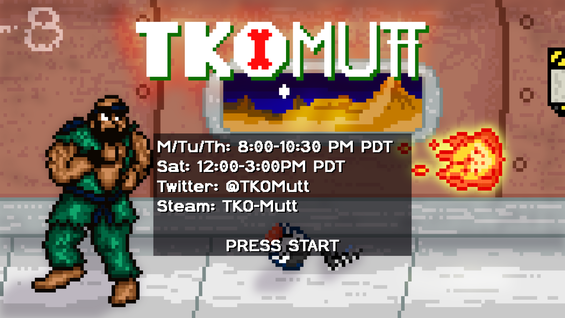 TKOMutt stream starting image with schedule using BDA Bitbreak