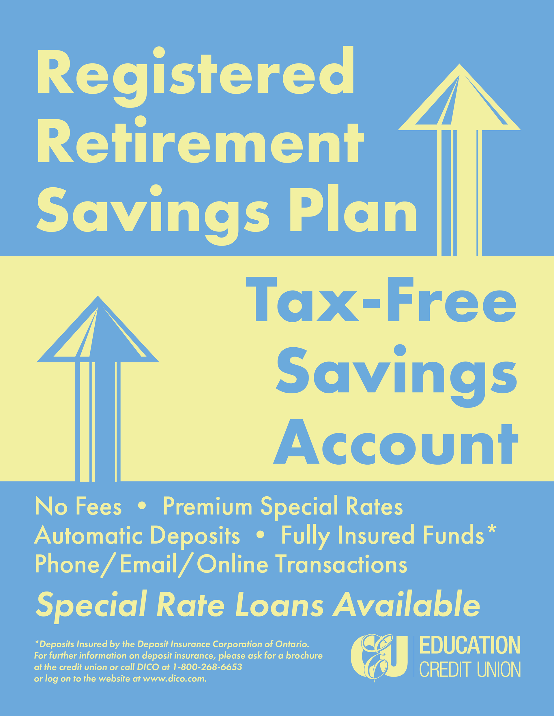 Blue and yellow RRSP ad