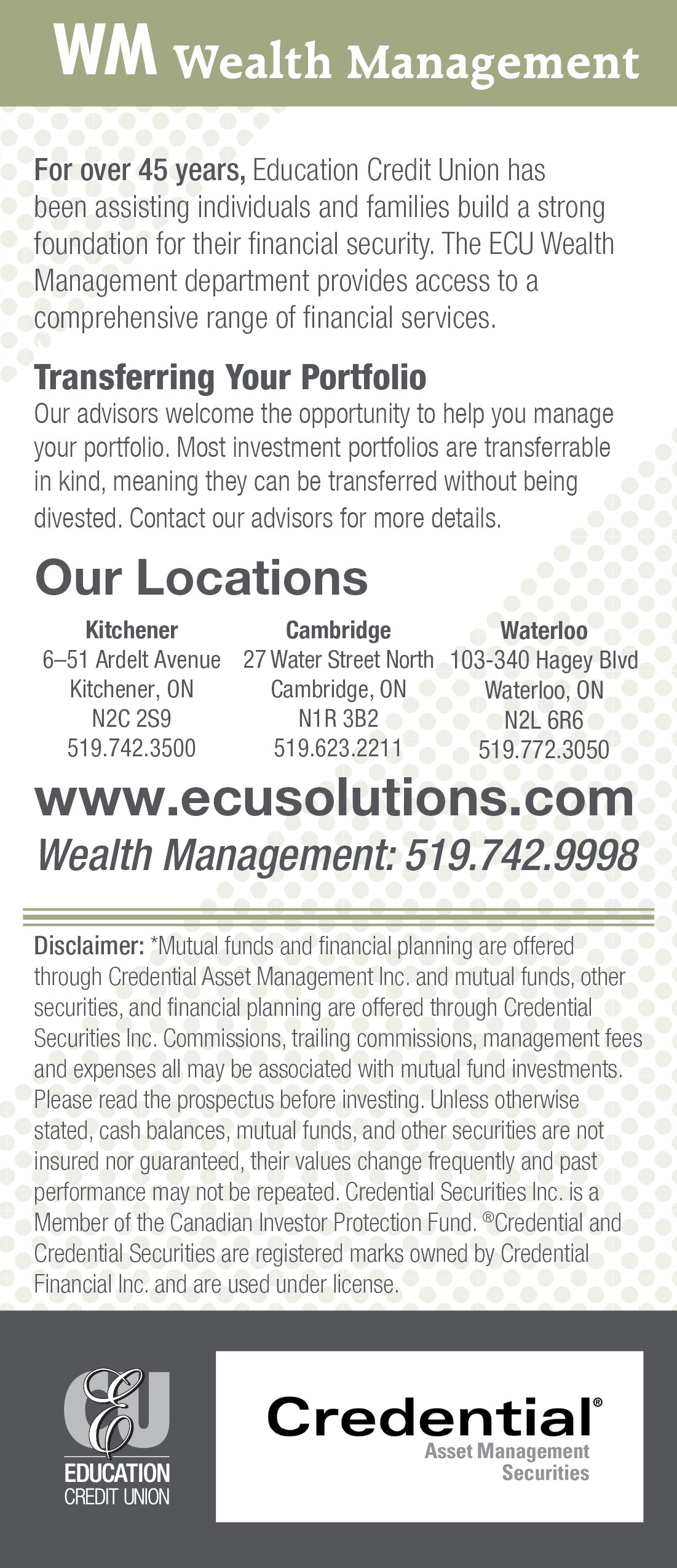 Wealth management compact brochure side 2