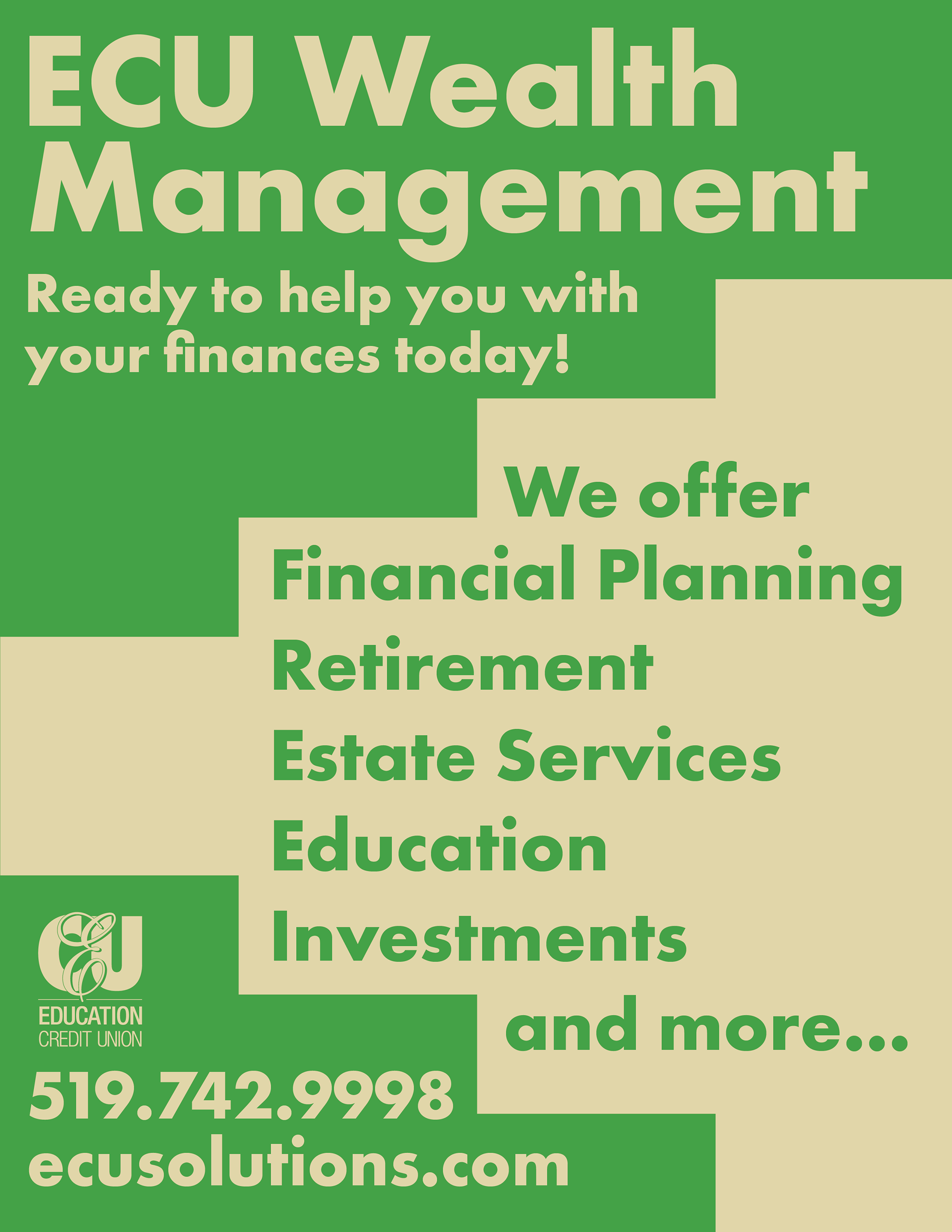 Green and brown Wealth Management ad