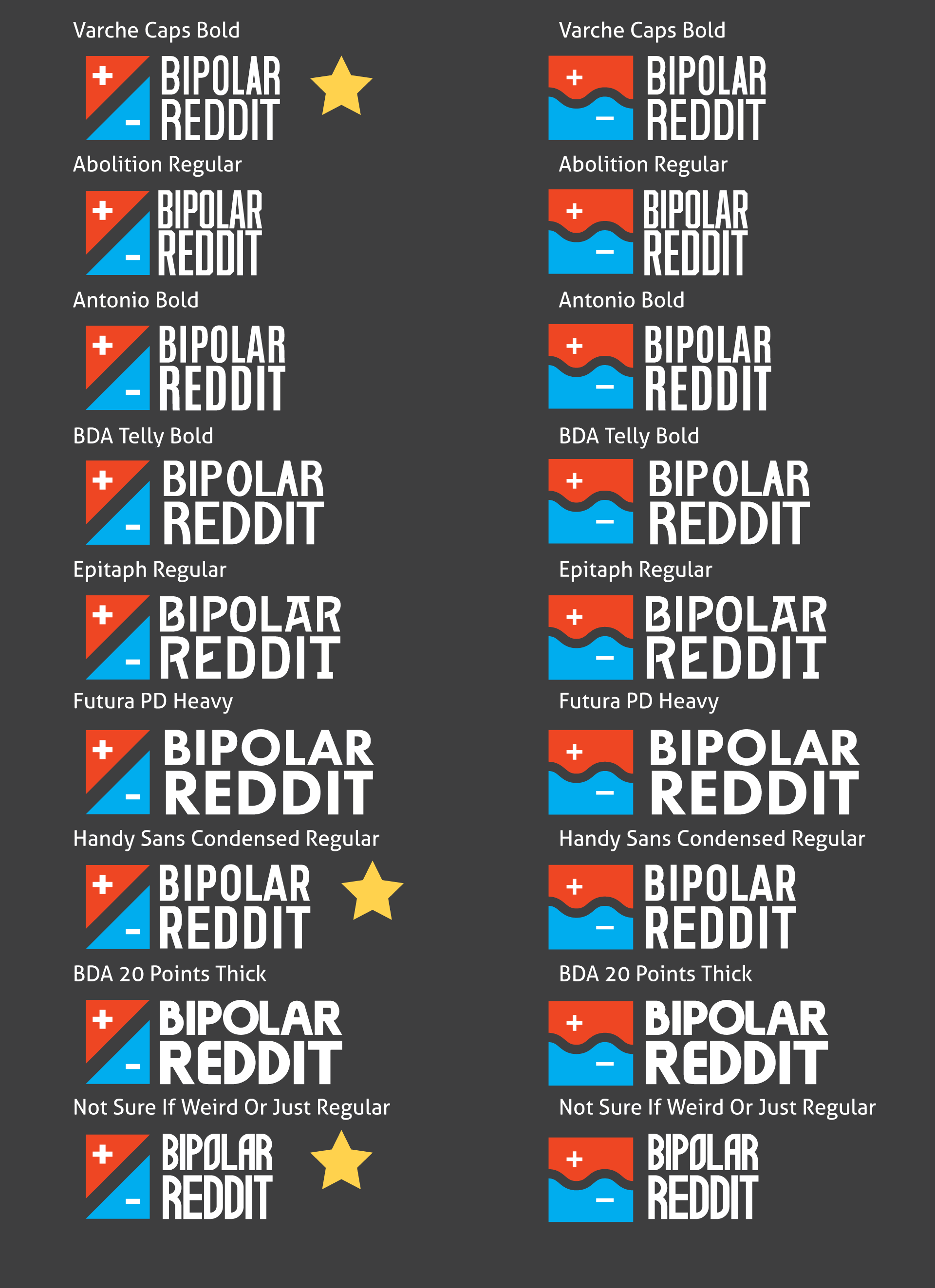Rectangular logo typeface exploration