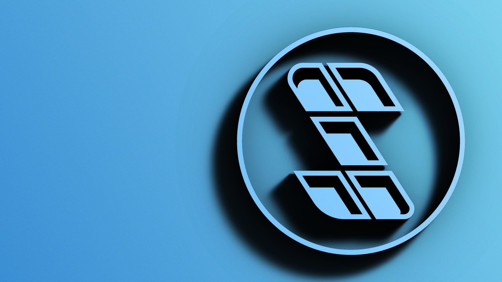 My new stylized S logo, shown directly head on with a shadow casting.