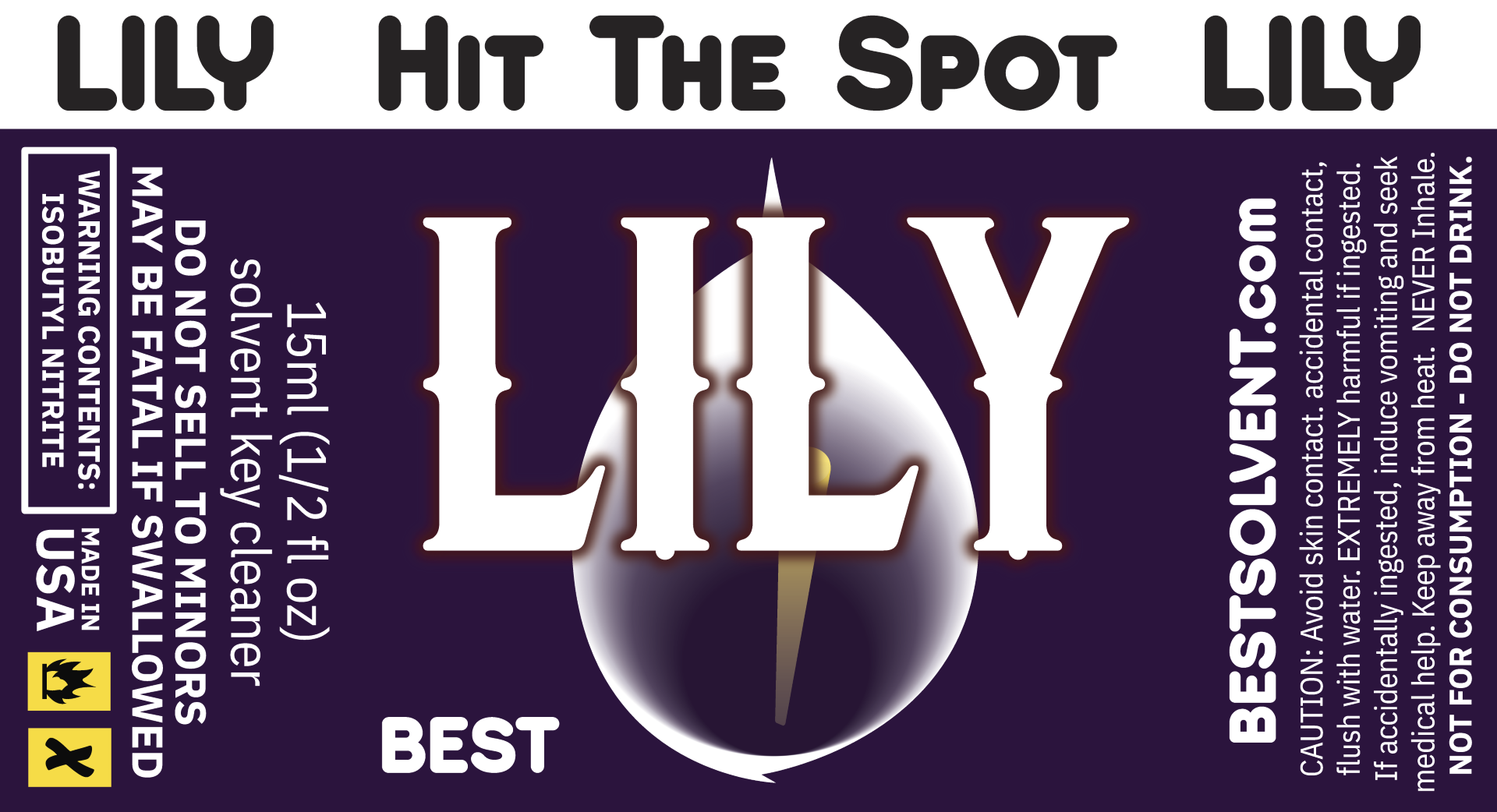 The label for Lily from Best Solvent