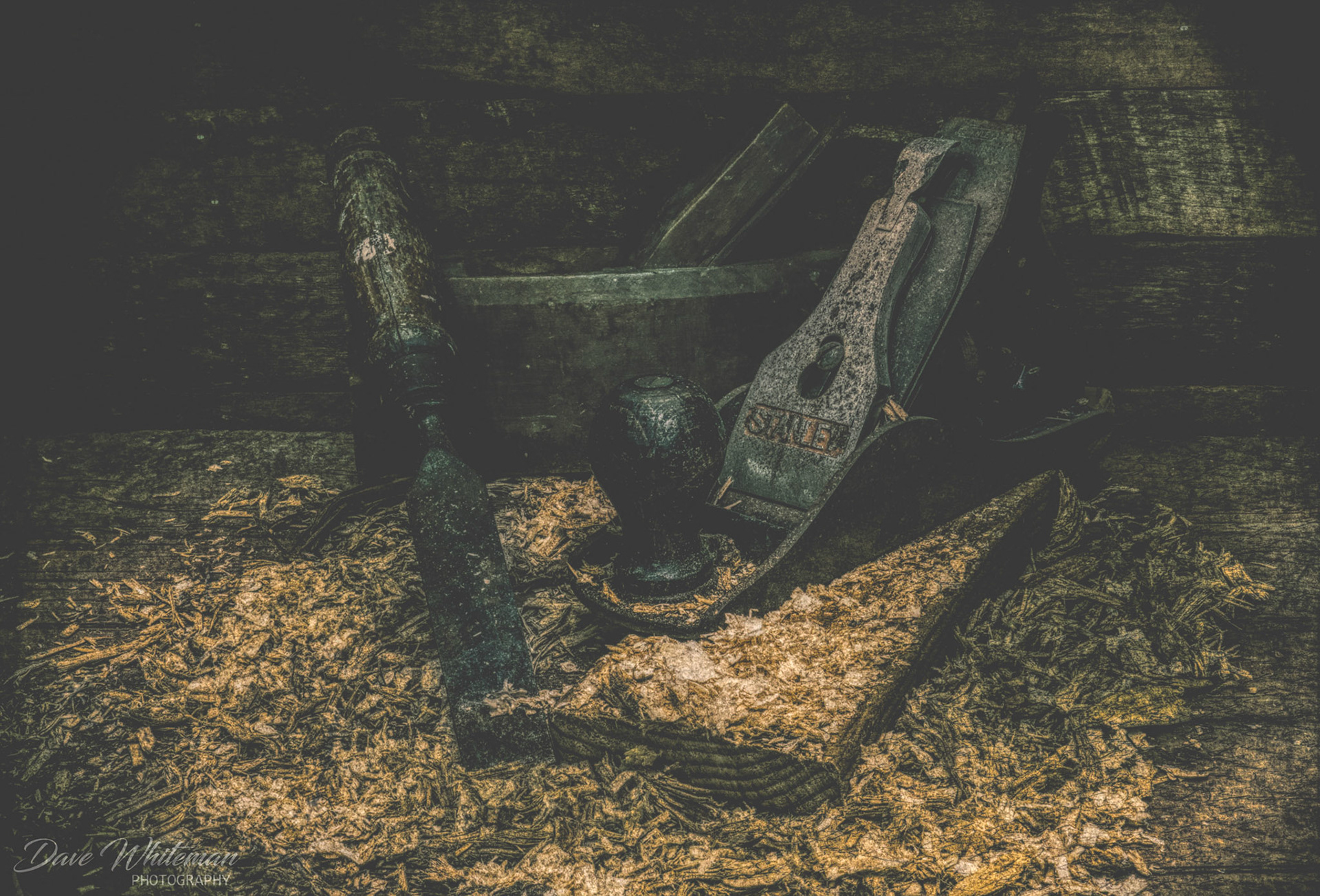Light Painting old wood planes.