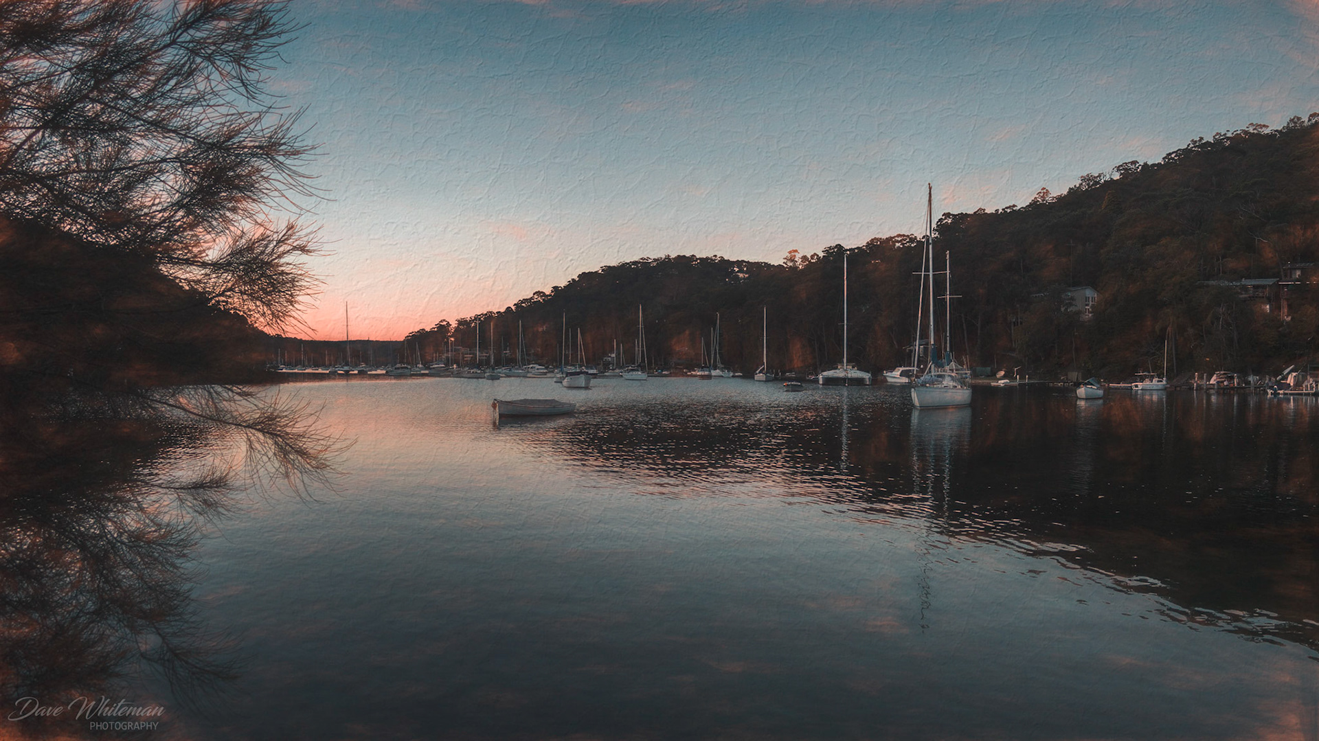 Winter evening overlooking McCarrs Creek in the upper reaches of Pittwater North of Sydney.