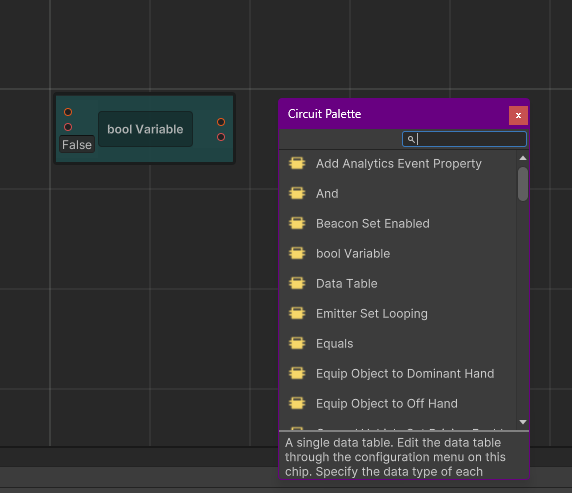 Visual scripting tools in Unity for Rec Room Studio include right-click quick menus to easily search and add nodes