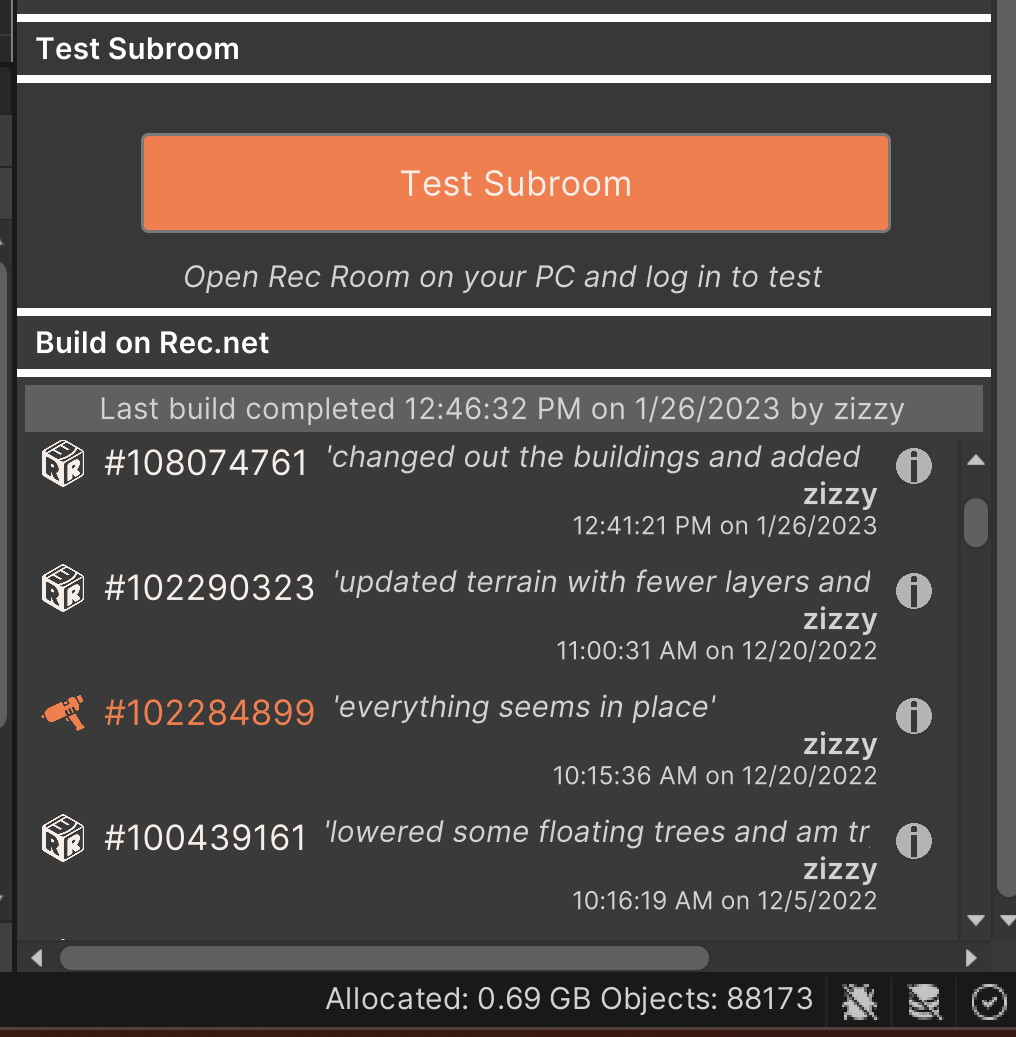 Cloud data management systems in Rec Room Studio for Unity allows user-generated content creators to manage their builds