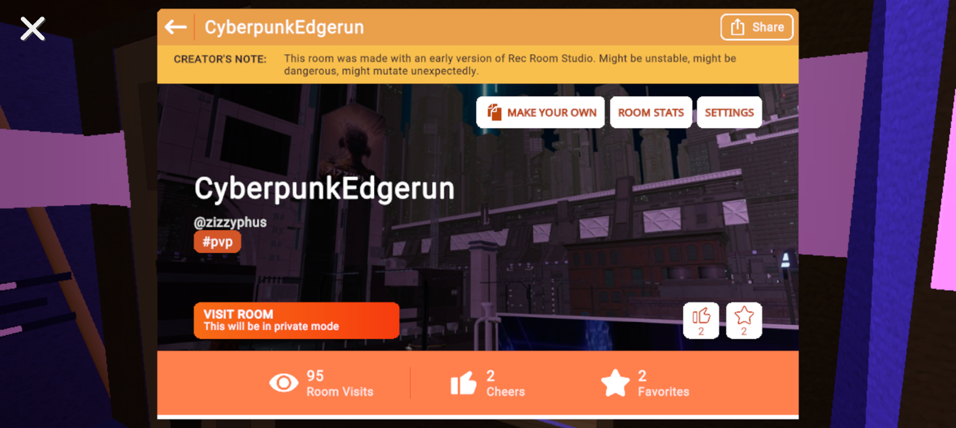 Information pages about content in Rec Room serve both players and content creators, making participation in user-generated content easy