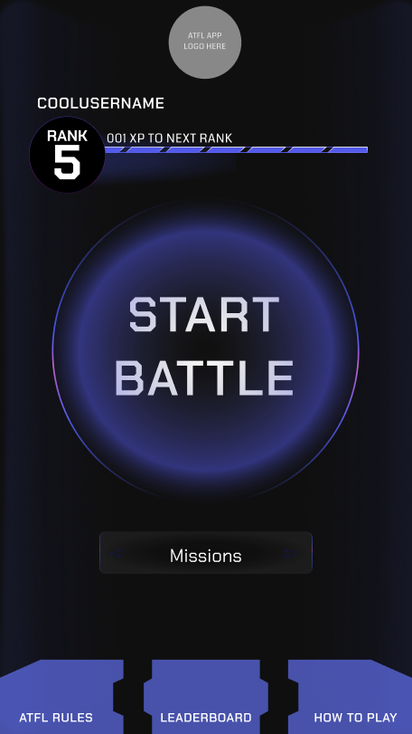 Mockup of a simple mobile web app for players engaging in live Beyblade battles