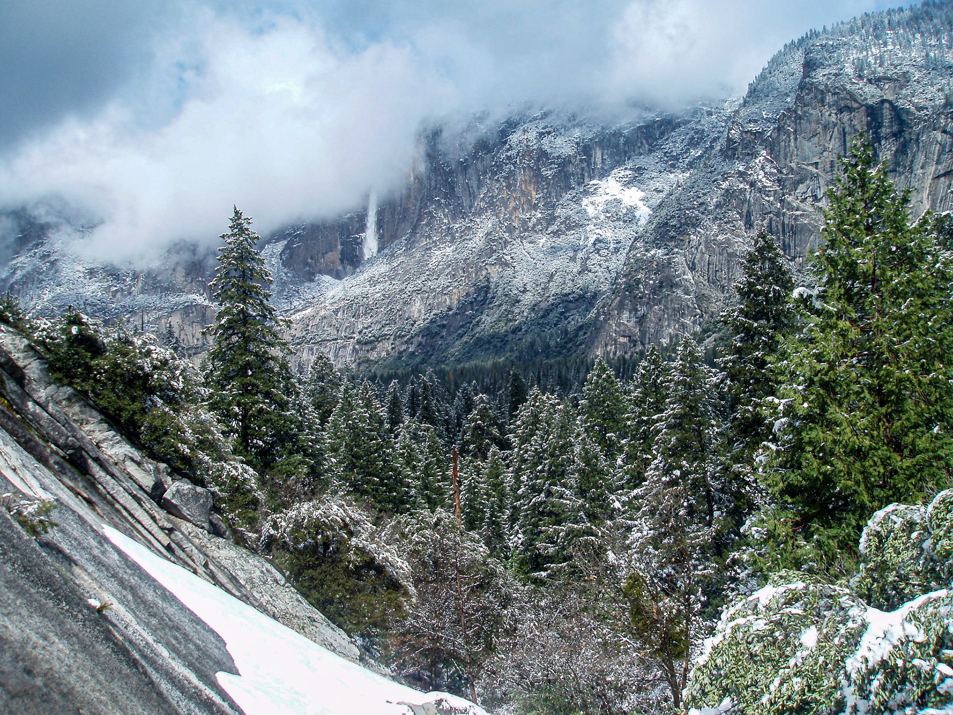 Snowy Waterfall - Yosemite, CA
