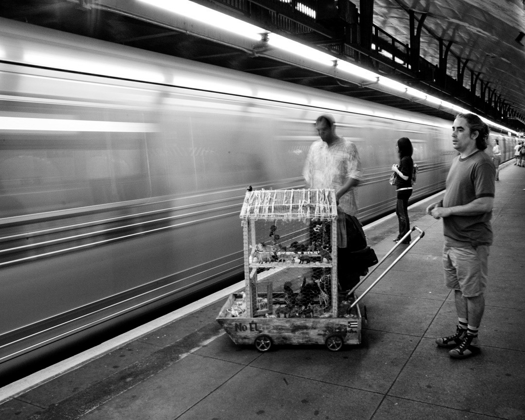 On the train platform with Camilo Lopez.