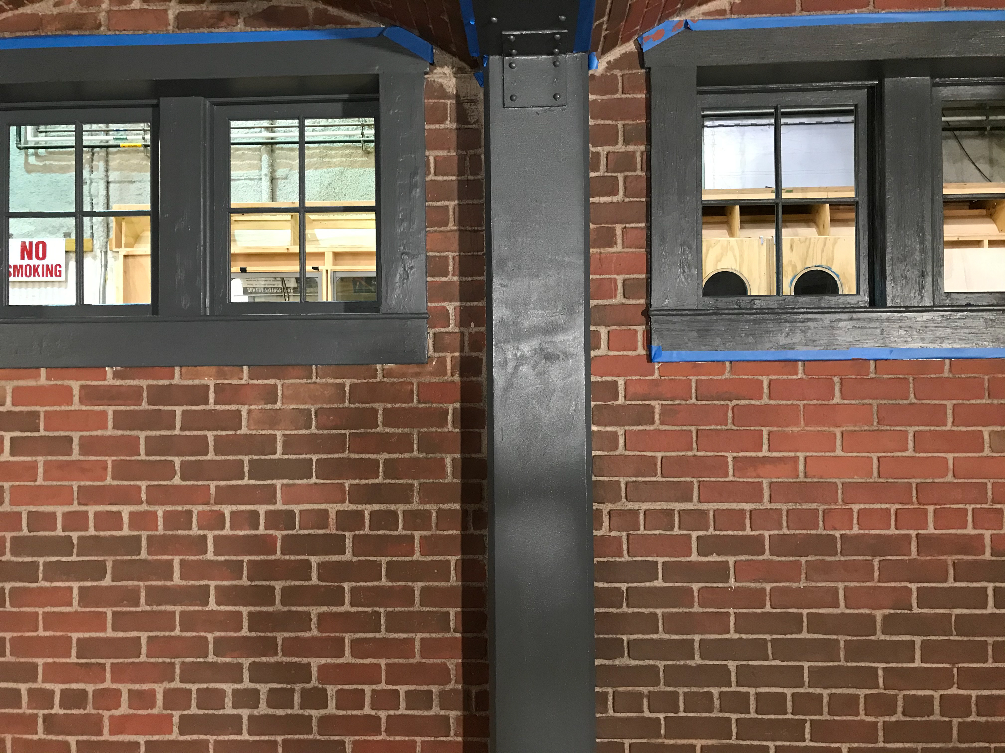 Painted bricks for a basement set on "The Marvelous Mrs Maisel".
