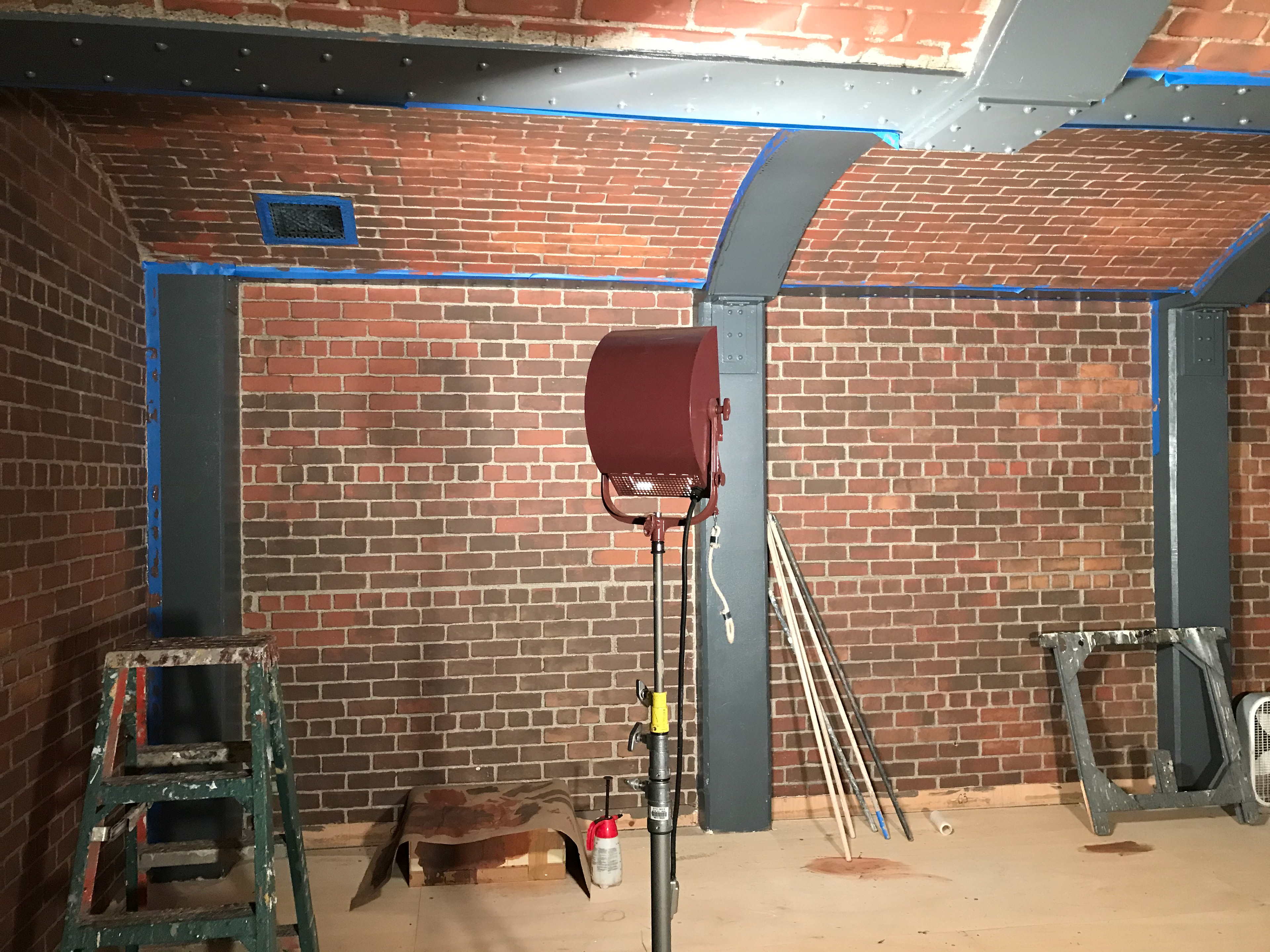 Painted bricks for a basement set on "The Marvelous Mrs Maisel".