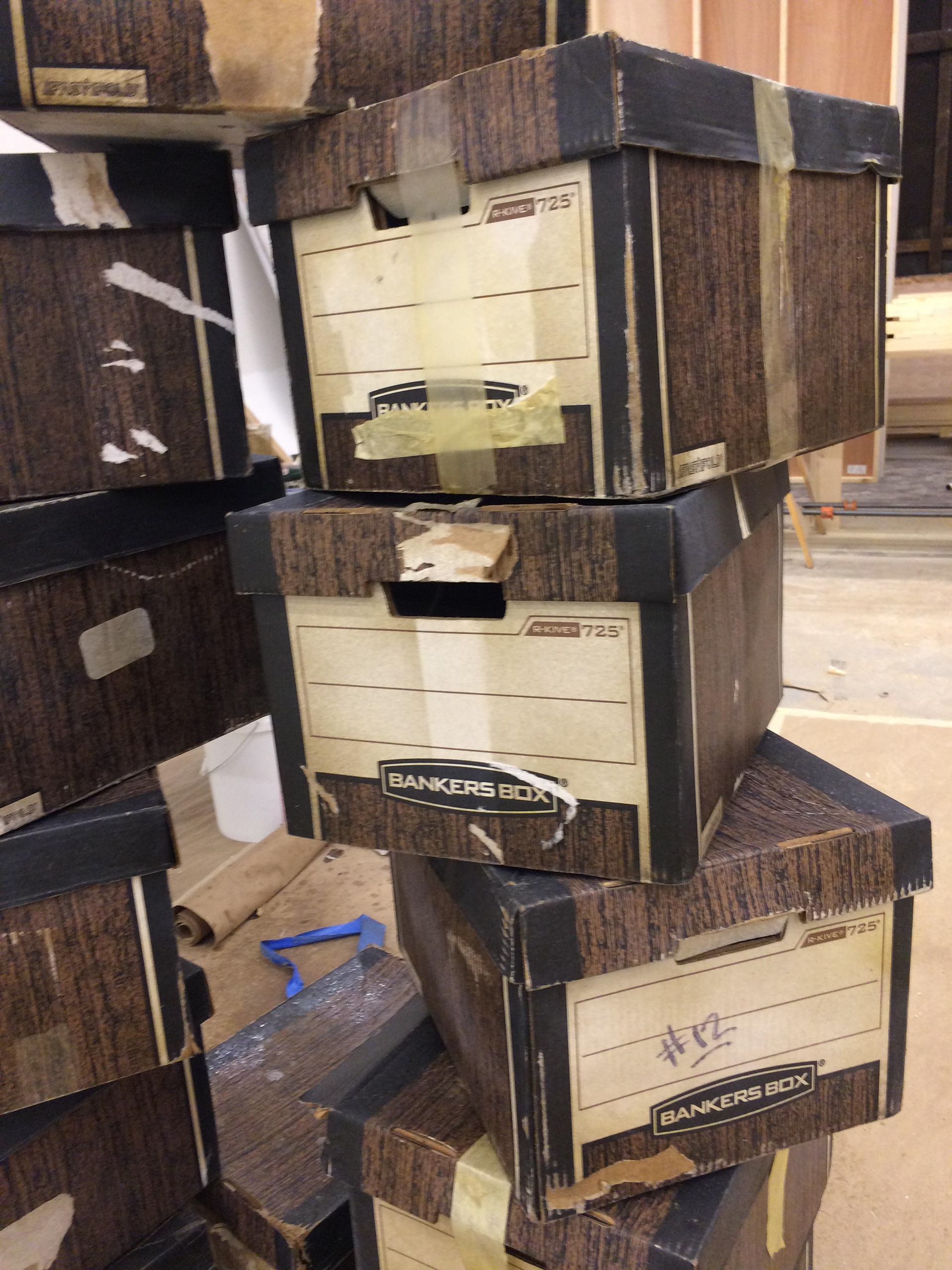 Brand new File Boxes after aging.