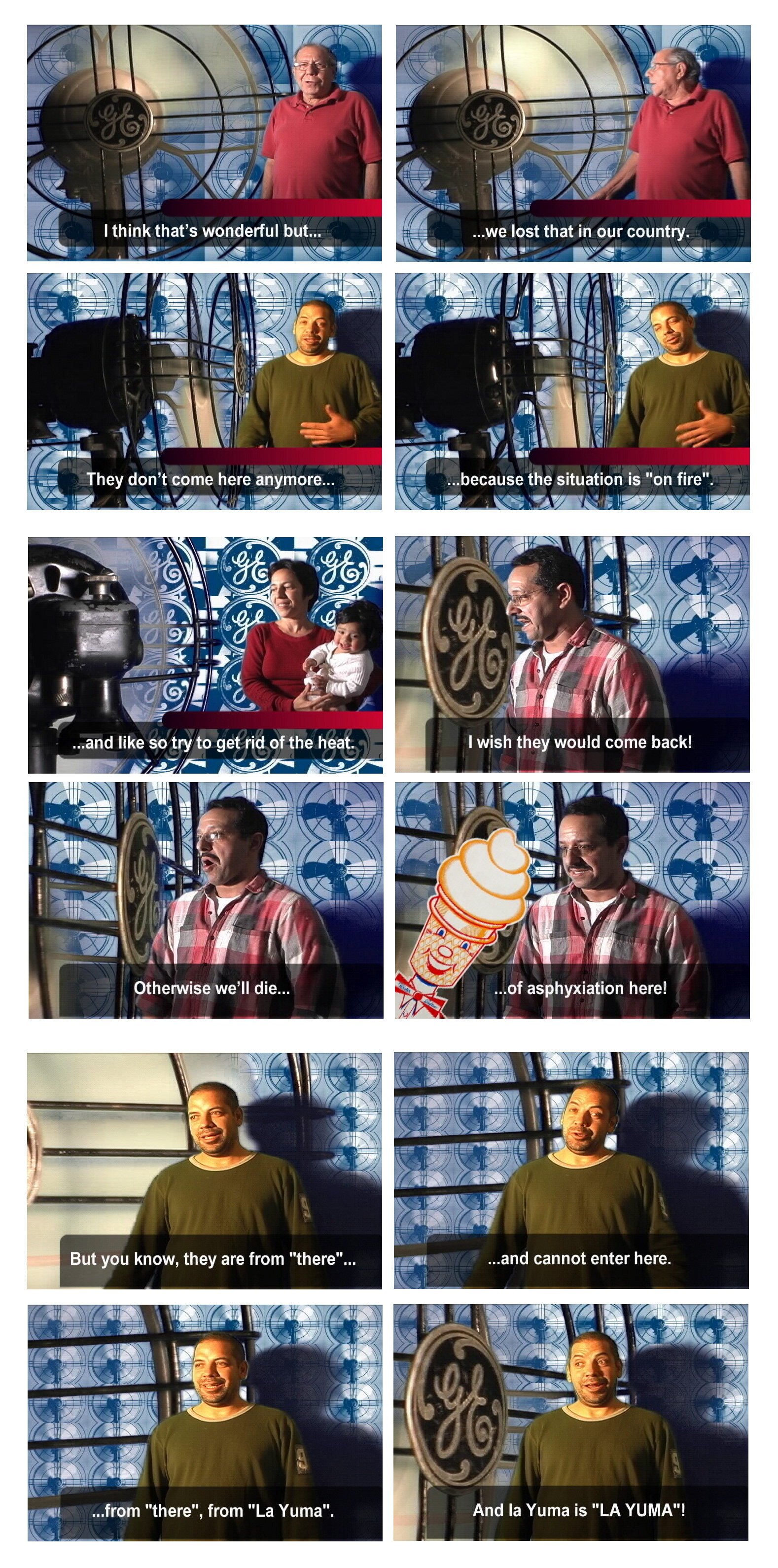 Stills from the video