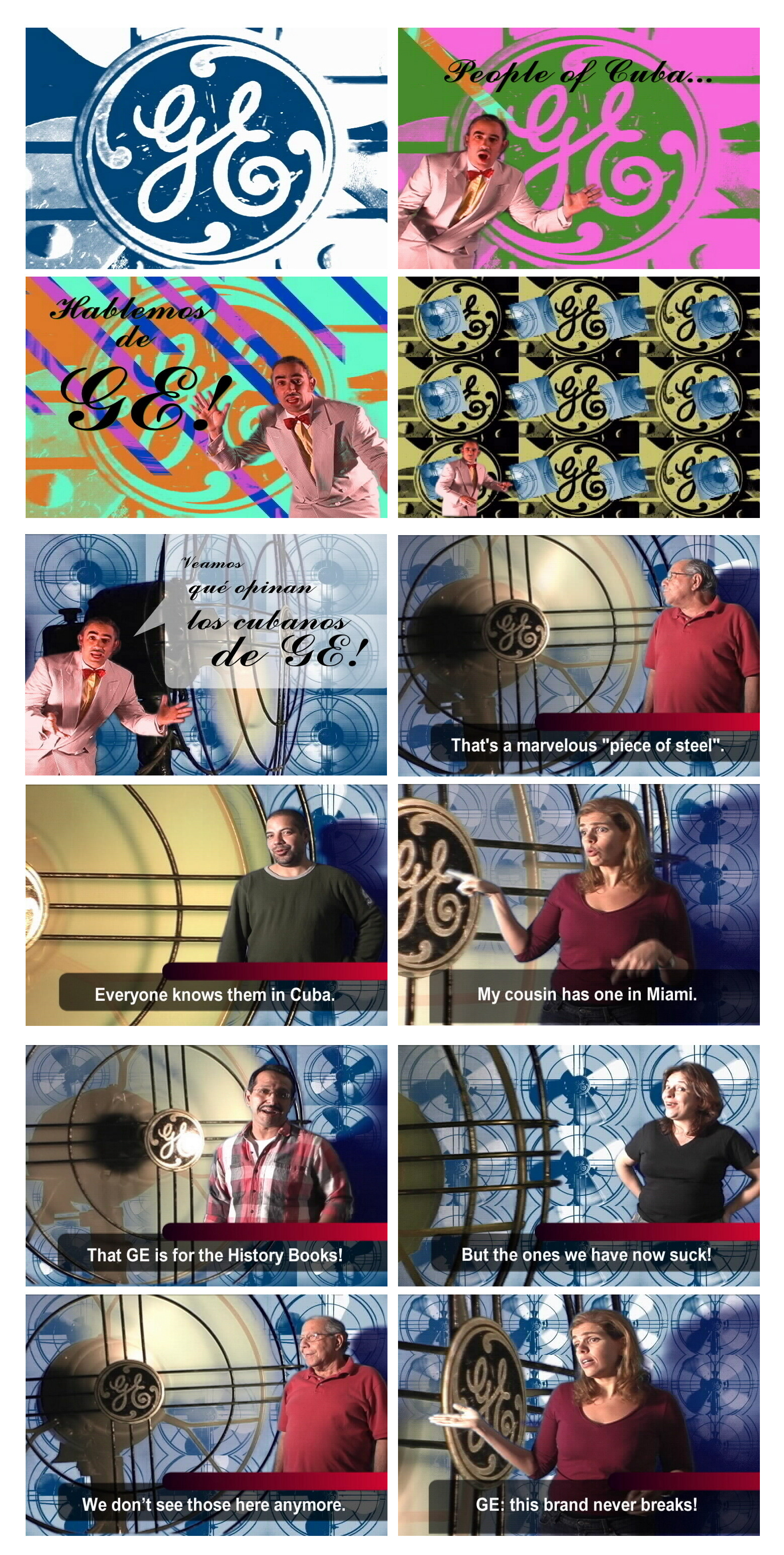 Stills from the video