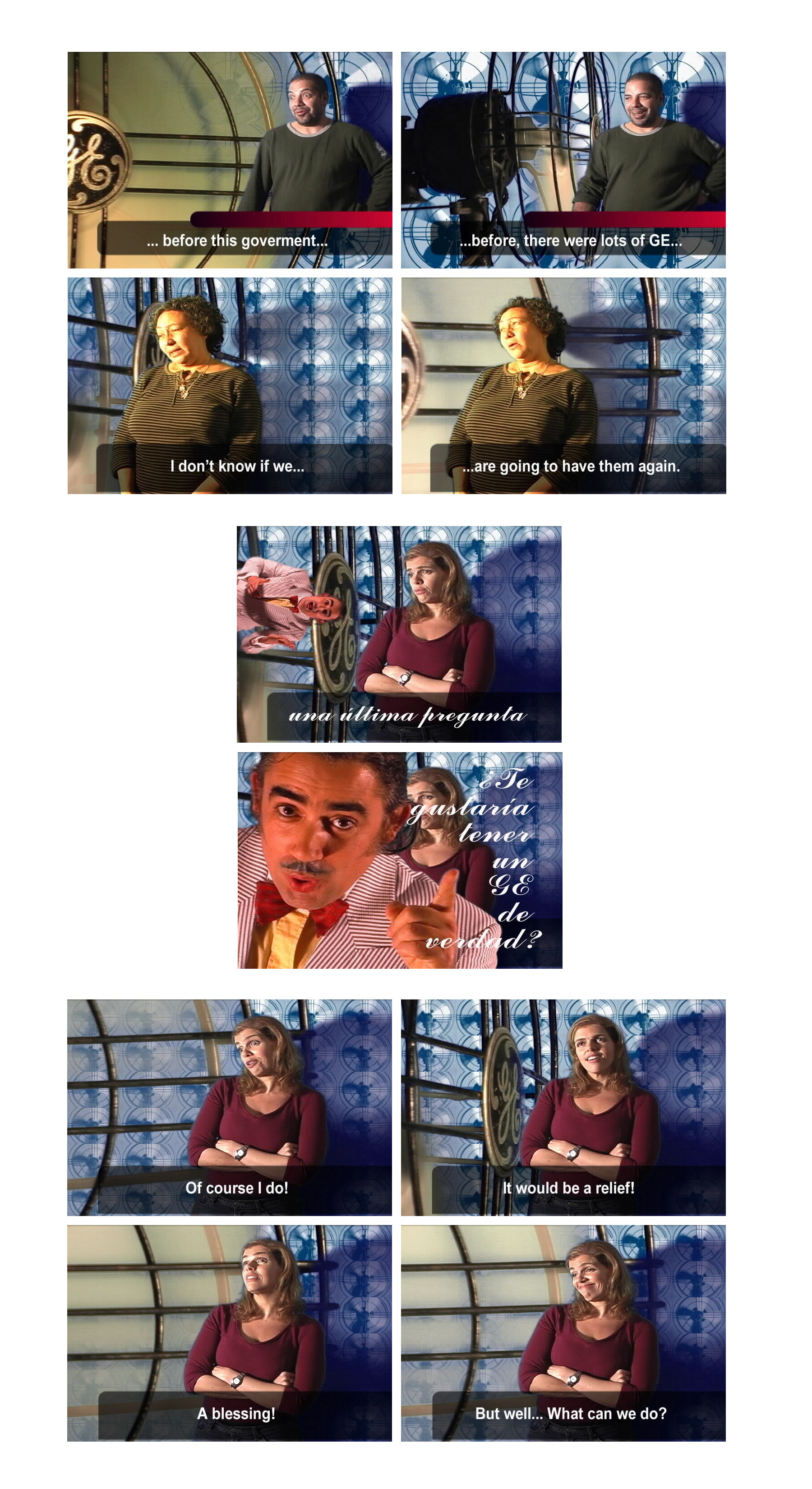 Stills from the video