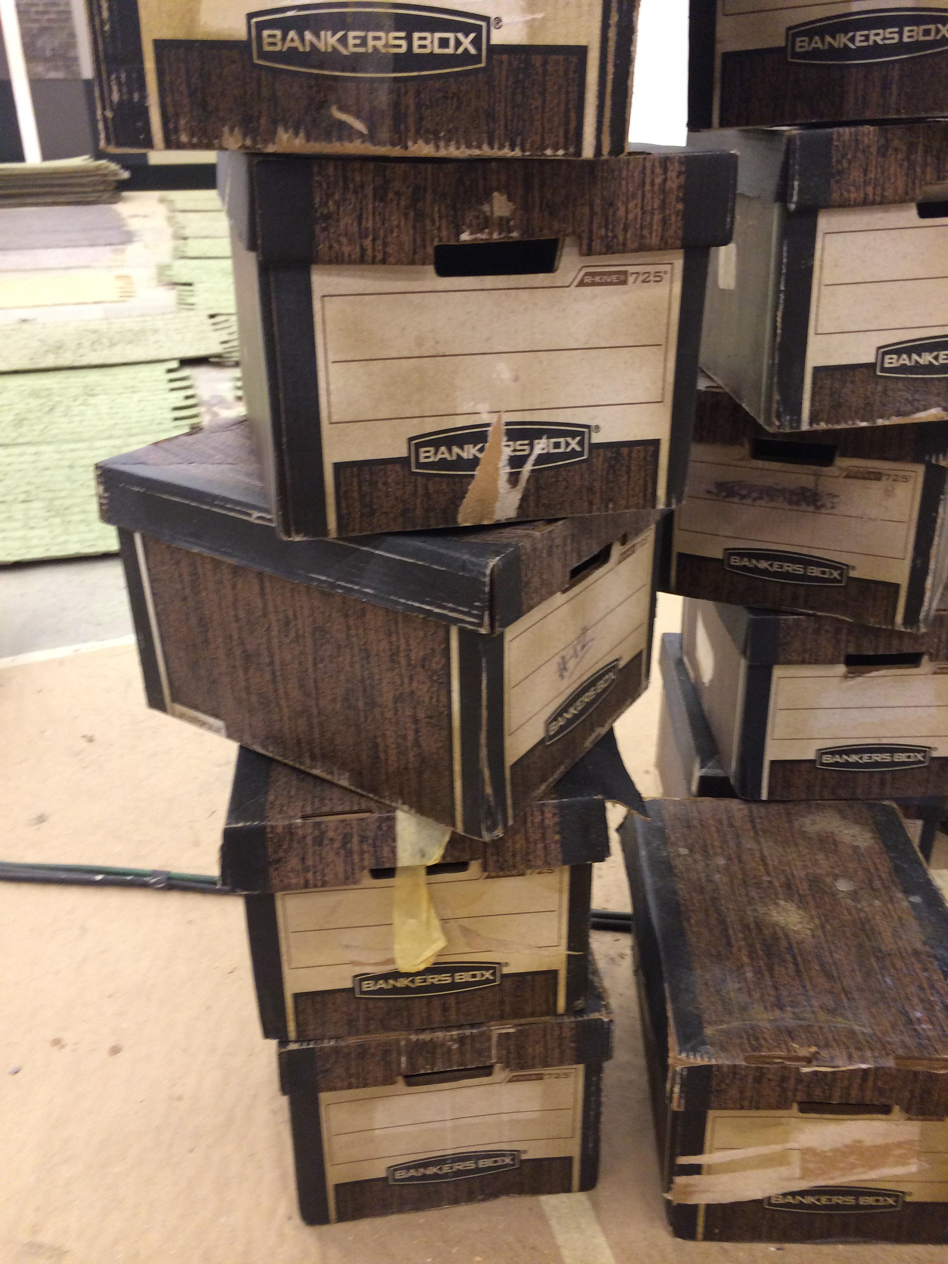 Brand new File Boxes after aging.