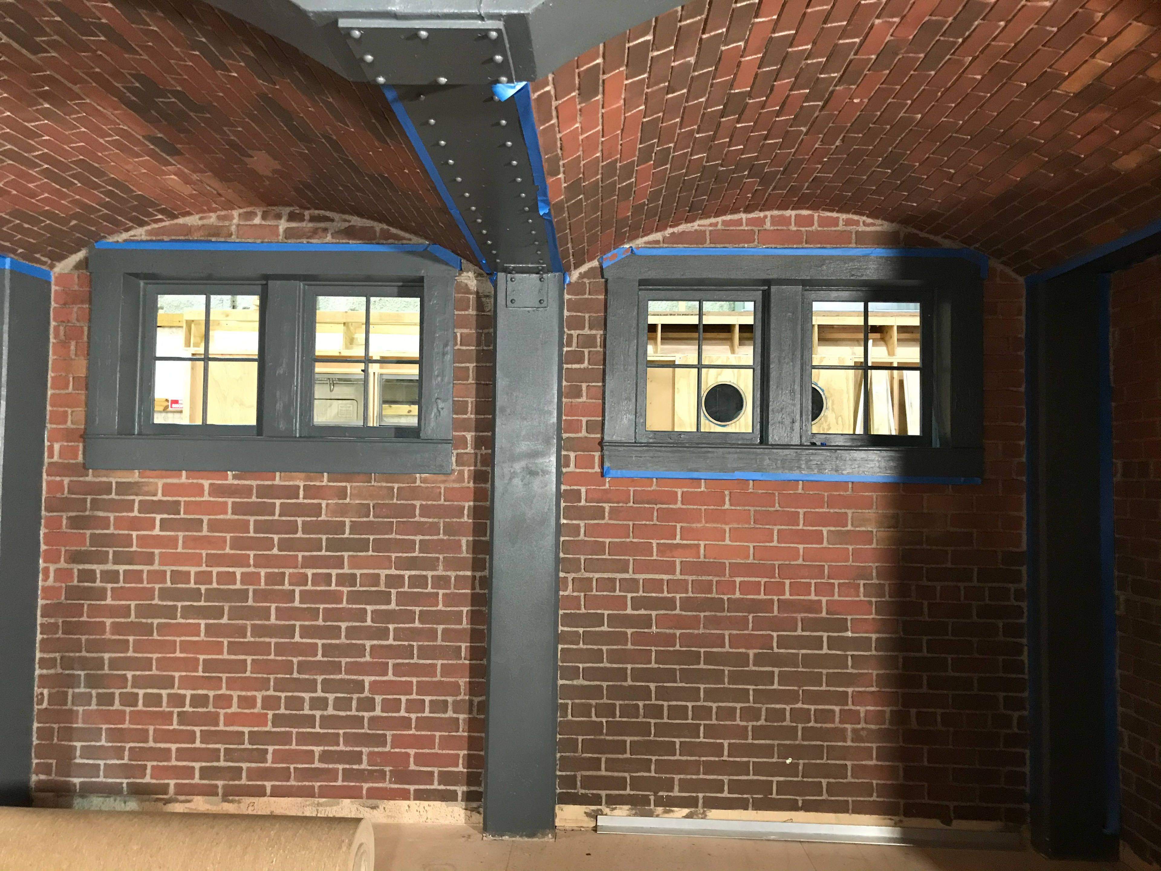 Painted bricks for a basement set on "The Marvelous Mrs Maisel".