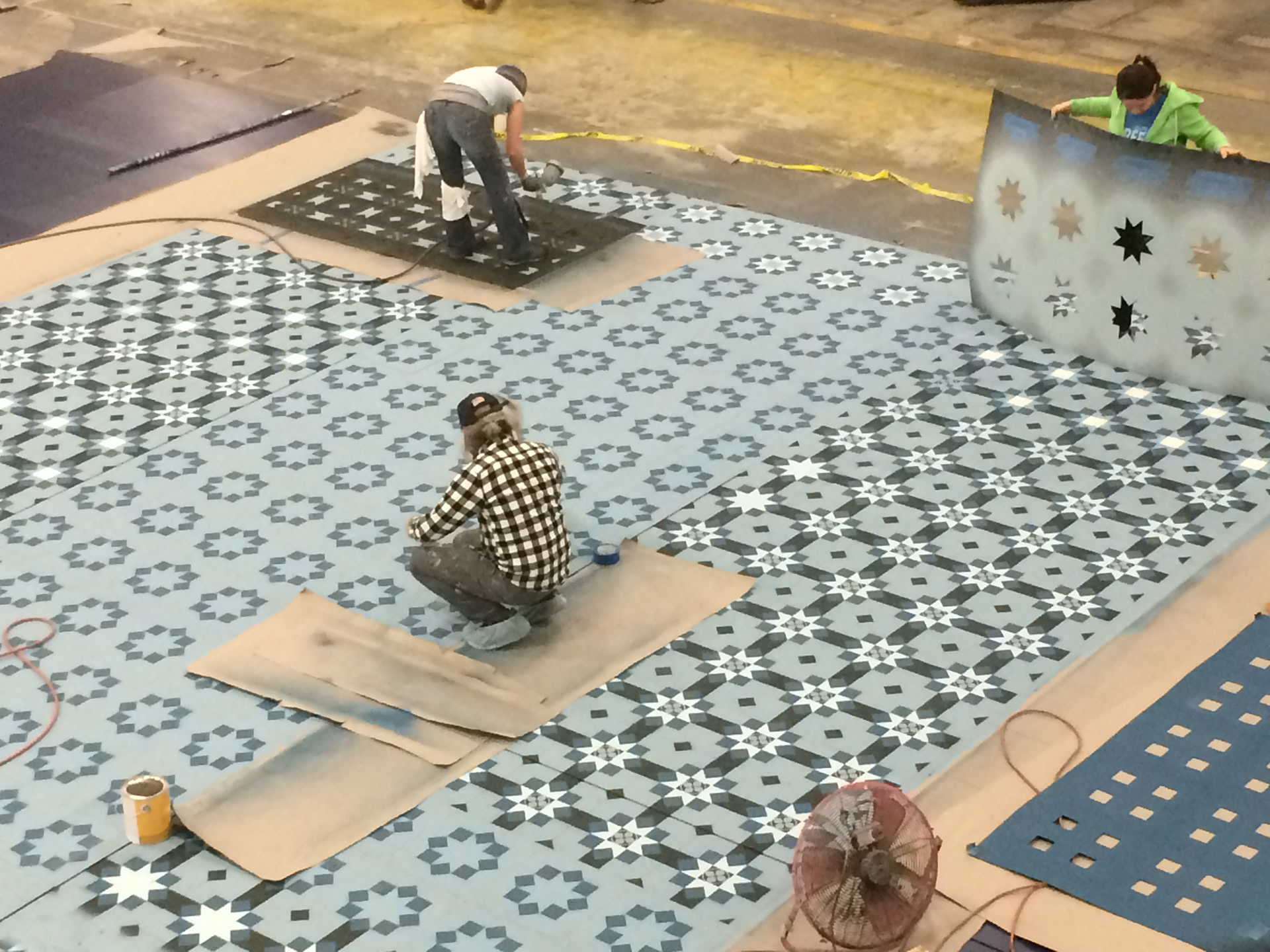 Stage floor painted at Scenic Arts Studio