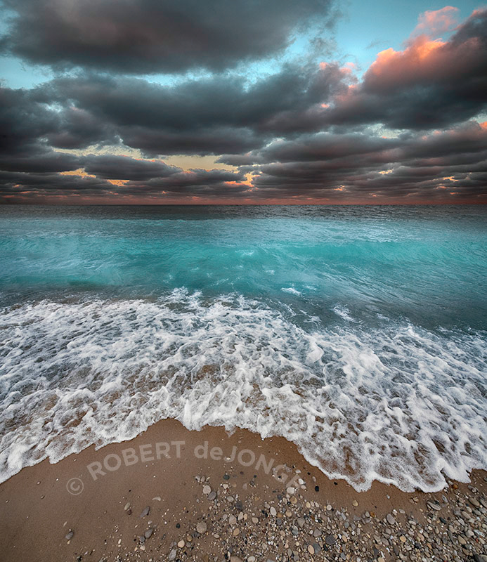 Surf, Lake Michigan, sunrise, turquoise, Orange, wave break