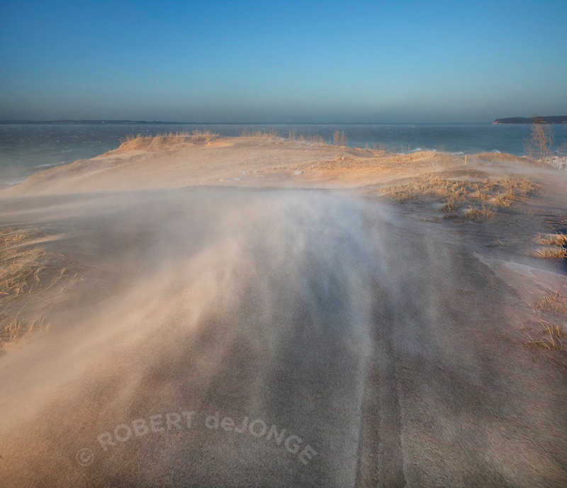 Gale force winds blow across Sleeping Bear Point