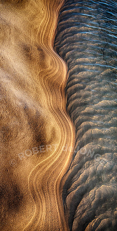 Shoreline, contours, wave action, sound, Petoskey State Park, evening