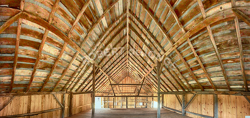 Barn interior, Panorama, structure, loft, port Oneida, sleeping bear dunes
