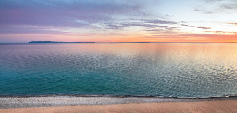Manitou islands, Lake Michigan, sleeping bear point, pre-dawn, afterglow
