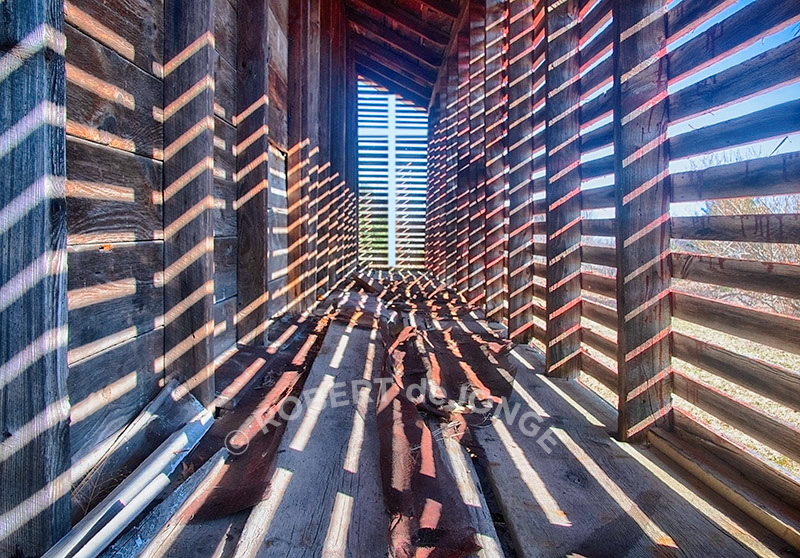 Corn Crib, shrine, cross, lines, Port Oneida