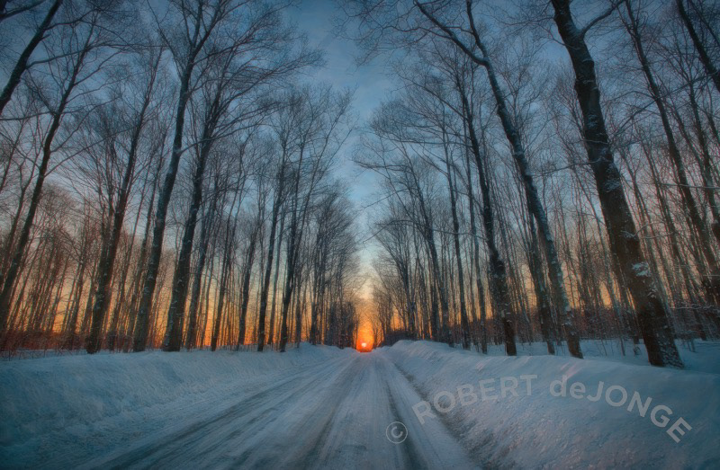 Sunrise, words, Country Road, petoskey, trail, winter, Northern Michigan