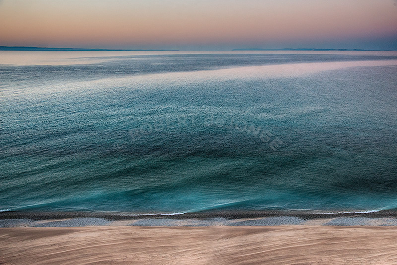 Manitou Passage, Wind picks up, waves, Lake Michigan,  Turquoise, blue, evening, Sleeping Bear point