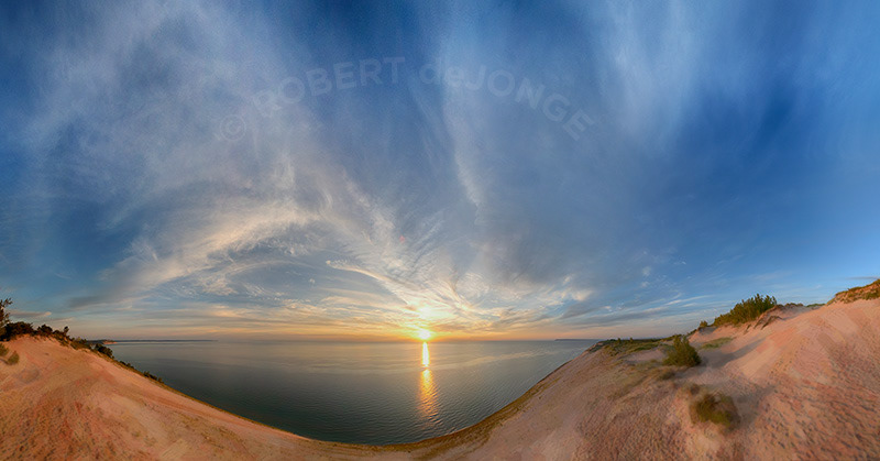 The Pierce Stocking Scenic Overlook just before Sunset. Beautiful Sky Portrait