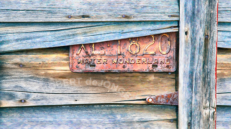 Michigan license plate, Ole Olsen Farm, Port Oneida, water wonderland,  barn siding