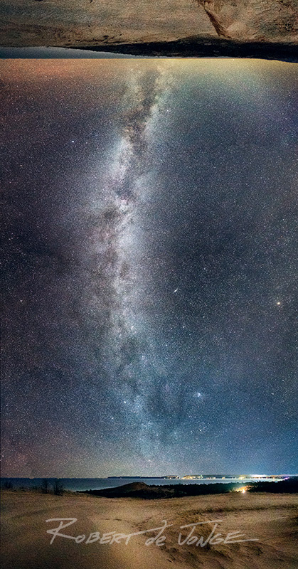 A 180° overhead Panorama of the Milky Way from Sleeping Bear Point in December