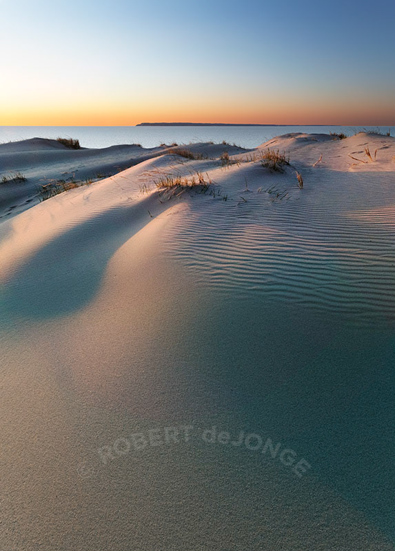 Smooth sand, evening, South Manitou, Manitou Passage, grasses
