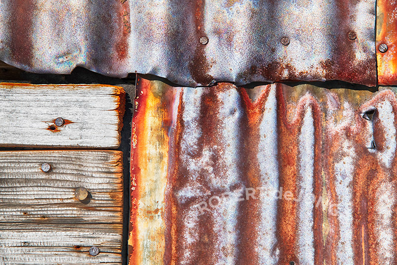 metal siding, Ole Olsen Farm, Port Oneida, patina, rust, nails, sharp edges