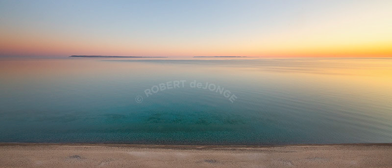 Manitou islands, Lake Michigan, sleeping bear point, pre-dawn, afterglow