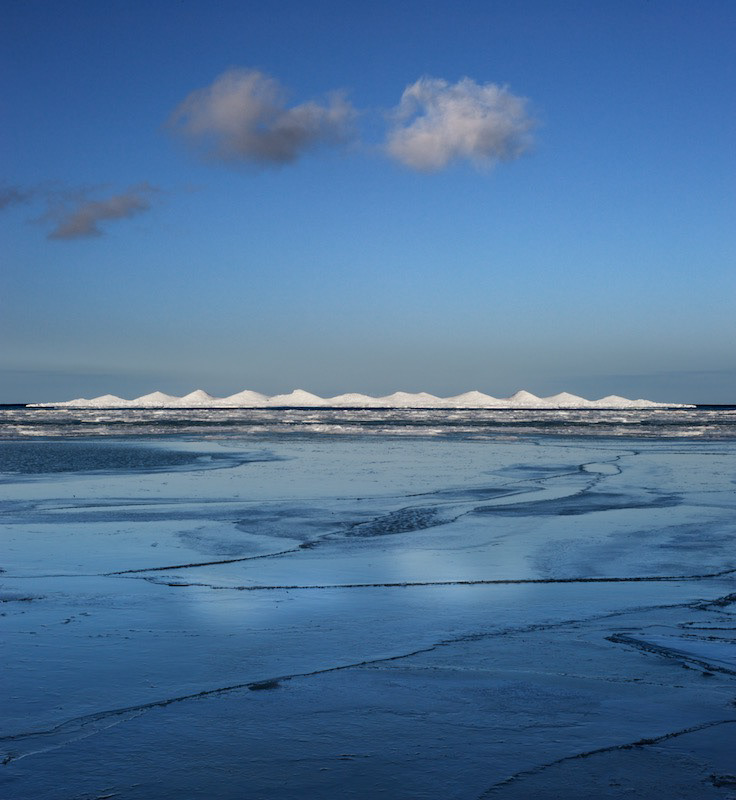 Ice, late winter, good hart, ice ridges, cracks, early spring, Lake Michigan