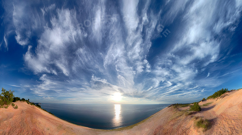The Pierce Stocking Scenic Overlook just before Sunset. Beautiful Sky Portrait
